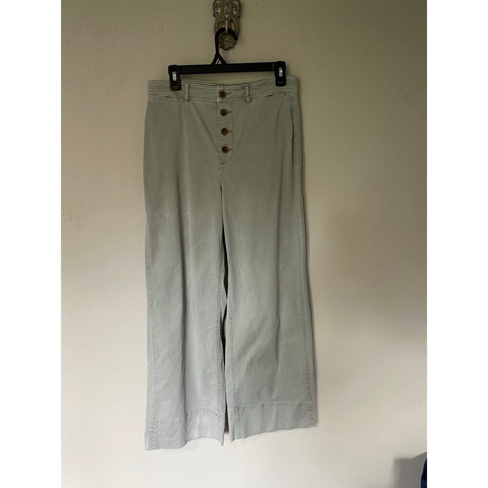 Everlane Wide Leg Chino Green 10 98% Cotton